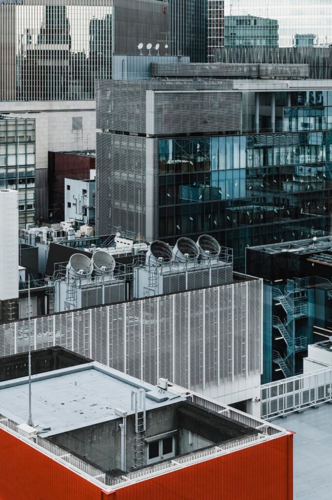 modern skyscrapers business district